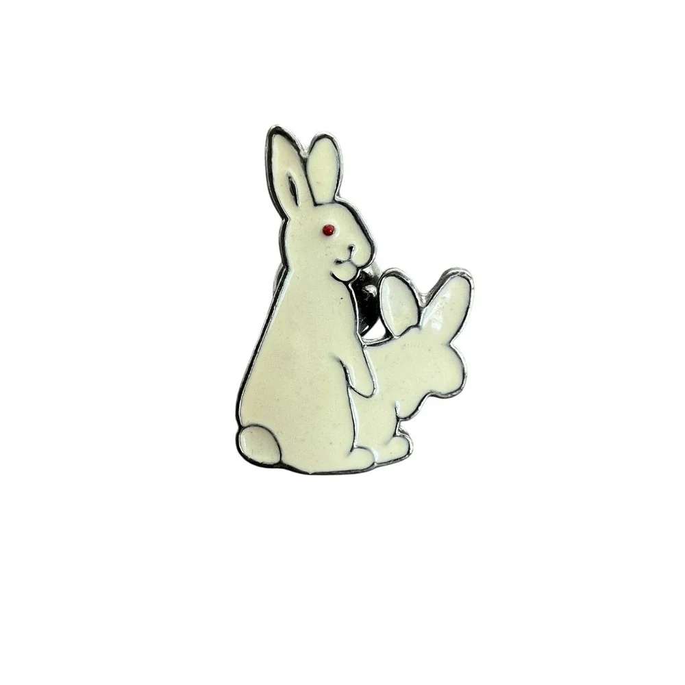 Rabbit Enamel Pin Cute Bunny Lapel‎ Pin Animal Brooch 1.18 Inches